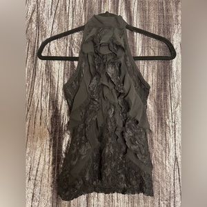 Lace halter low back top